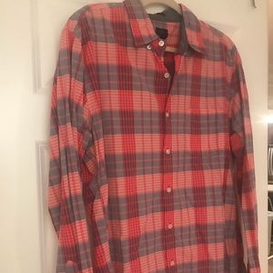 J. Crew red and gray plaid shirt